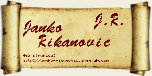 Janko Rikanović vizit kartica
